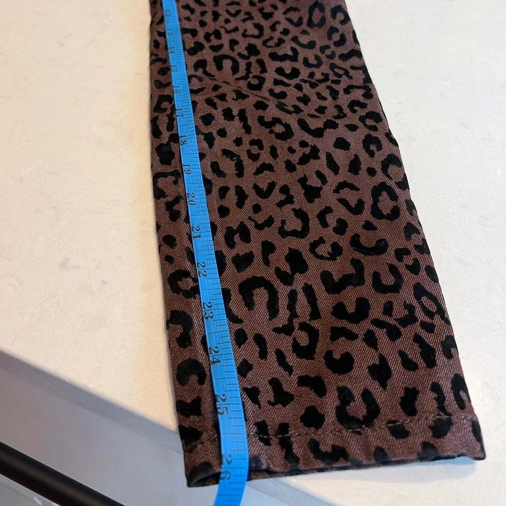 Free People Skinny Pants Womens 27 Brown Leopard Print Animal Indie Sleaze NWT